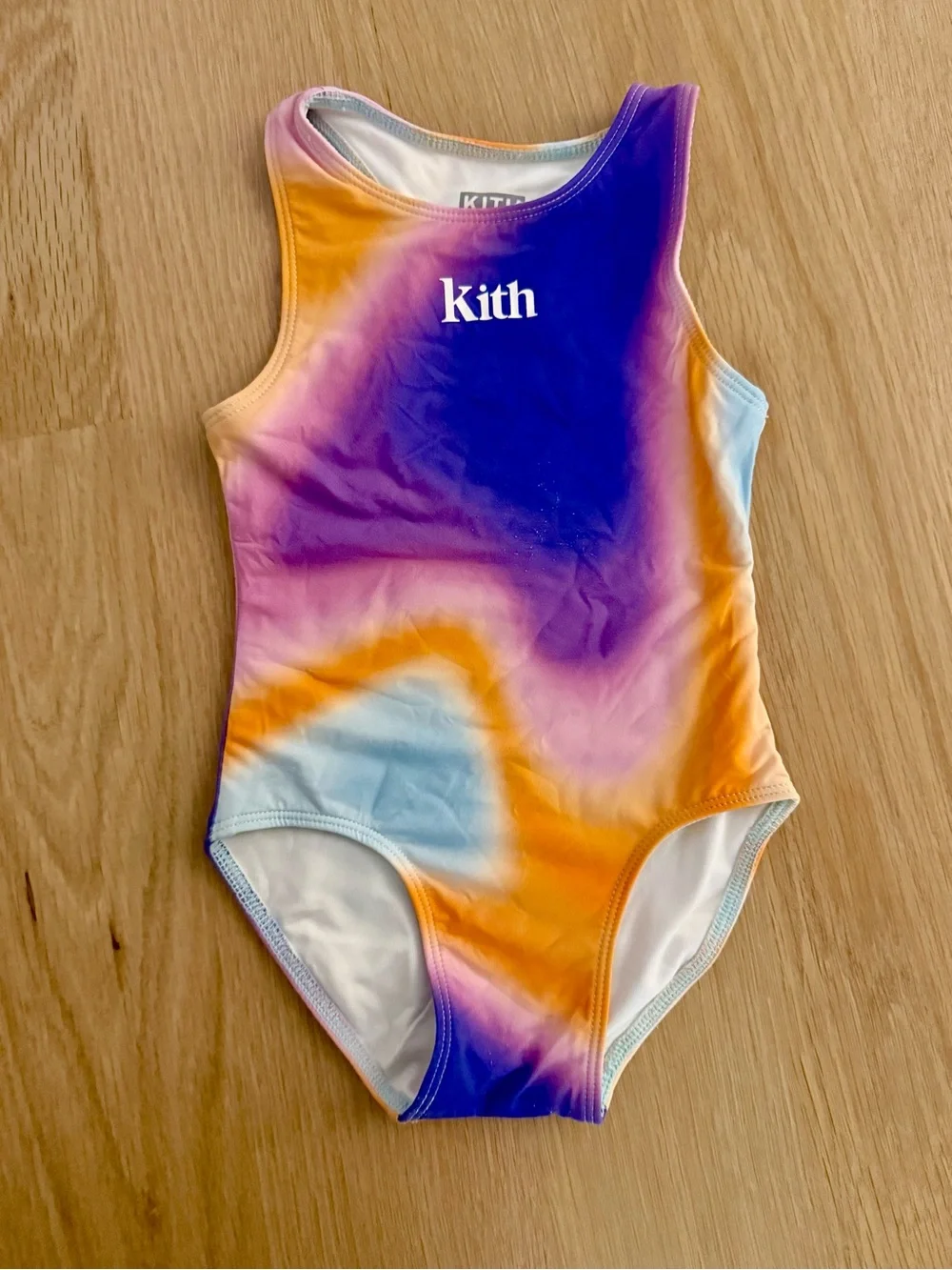 Kith Kids One-Piece Swimsuit in Purple, Orange, Pink, Light Blue